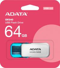 Флеш Диск A-Data 64GB UV240 AUV240-64G-RWH USB2.0 белый/голубой
