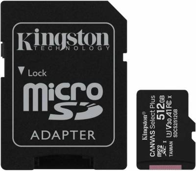 Флеш карта microSDXC 512GB Kingston SDCS2/512GB Canvas Select Plus + adapter