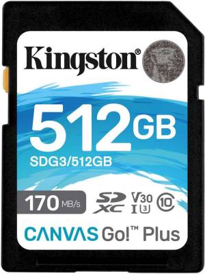 Флеш карта SDXC 512GB Kingston SDG3/512GB Canvas Go! Plus w/o adapter