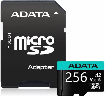 Флеш карта microSDXC 256GB A-Data AUSDX256GUI3V30SA2-RA1 Premier Pro + adapter